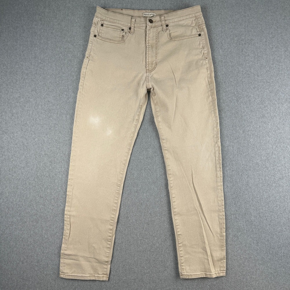 Frye and Co Pants Mens 32x32‎ Tan Straight Leg Cotton Blend Stretch 5-Pocket